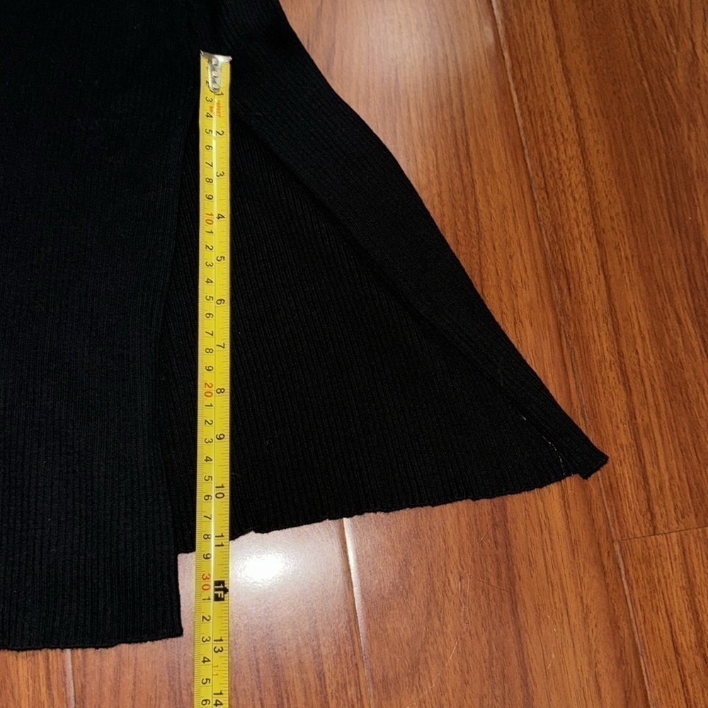 STR Stradivarius ASOS sweater knitted skirt black side slit size M midi to long - Picture 7 of 7